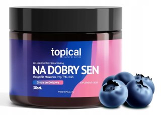 Żelki Konopne Topical na lepszy sen z Melatoniną Borówkowe