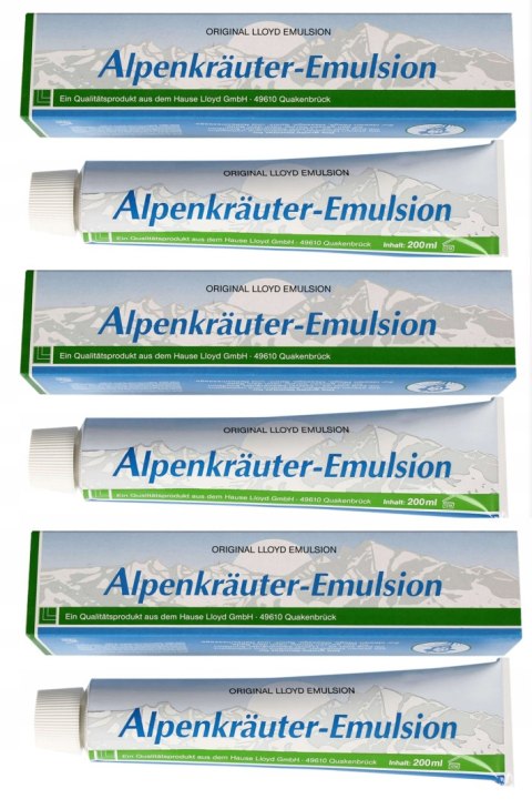 3 PAK - Alpenkrauter Emulsion NIEMIECKA Emulsja Maść Na Ból 200ml ORYGINAŁ 3 PAK - Alpenkrauter Emulsion NIEMIECKA Emulsja Maść Na Ból 200ml ORYGINAŁ
