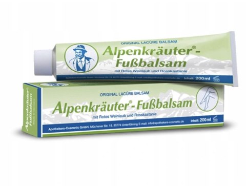 BALSAM NA NOGI Krem Apotheke Alpenkräuter - Maść NIEMIECKA Fussbalsam 200ml BALSAM NA NOGI Krem Apotheke Alpenkräuter - Maść NIEMIECKA Fussbalsam 200ml
