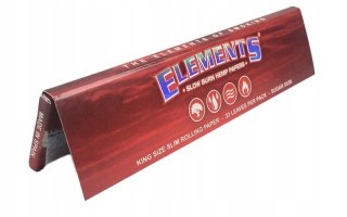 Bletki Elements RED HEMP Wolnospalające Bibułki KONOPNE King Size SLIM