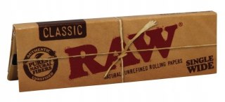Bletki RAW CLASSIC Wolnospalające Bibułki KONOPNE Single Wide 50 szt.