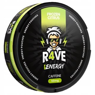FROZEN CITRUS Woreczki Energetyczne R4VE Snusy z Kofeina jak Kawa BEZ CUKRU