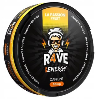 LA PASSION FRUIT Woreczki Energetyczne Kofeinowe R4VE Snusy z Kofeina 50mg