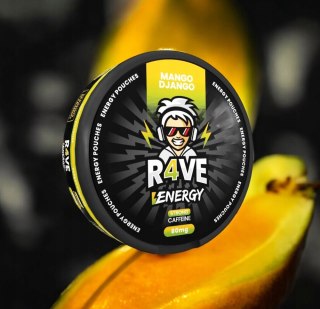 MANGO DJANGO Woreczki Energetyczne R4VE Snusy z Kofeina BEZ CUKRU 80mg