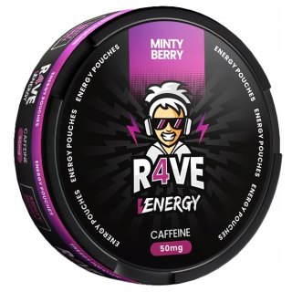 MINTY BERRY Woreczki Energetyczne R4VE Snusy z Kofeina BEZ CUKRU 50mg