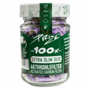 PURIZE Xtra Slim Aktywne Filtry węglowe Filterki z węglem aktywnym 100 szt.