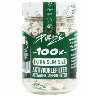 PURIZE Xtra Slim|Aktywne Filtry węglowe|Filterki z węglem aktywnym 100 szt.
