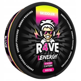 SKIDDLER Woreczki Energetyczne R4VE Snusy z Kofeina BEZ CUKRU - MOCNE 80mg