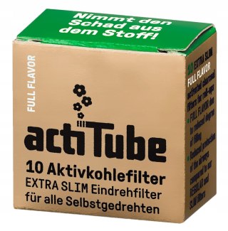 ActiTube XTRA SLIM|Aktywne Filtry węglowe|Filterki z węglem aktywnym 10szt.