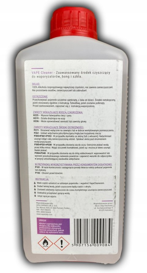 VapeCleaner Vape Cleaner Płyn Środek czyszczący do waporyzatorów 1L VapeCleaner Vape Cleaner Płyn Środek czyszczący do waporyzatorów 1L